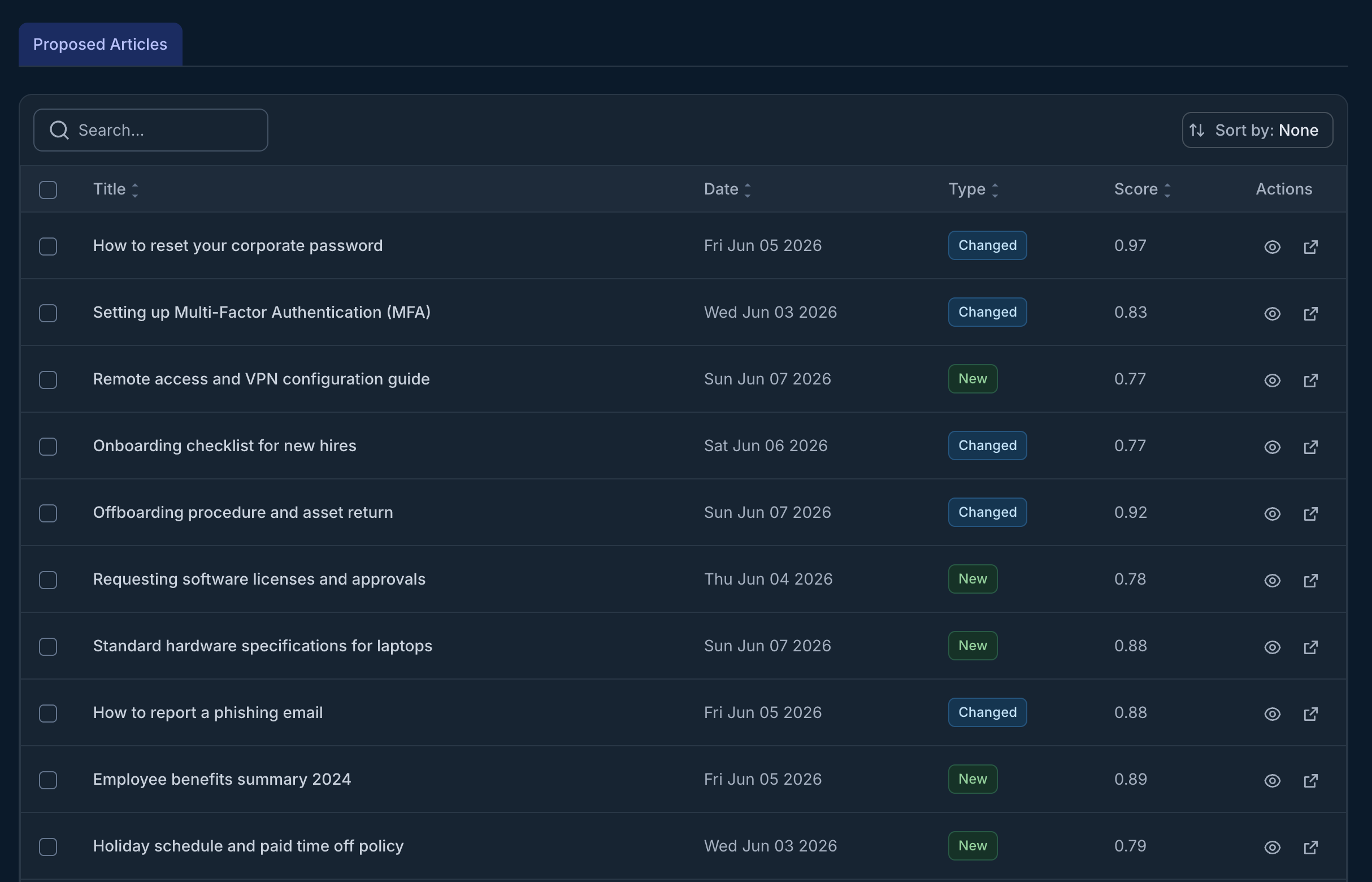 Knowledge base improvements