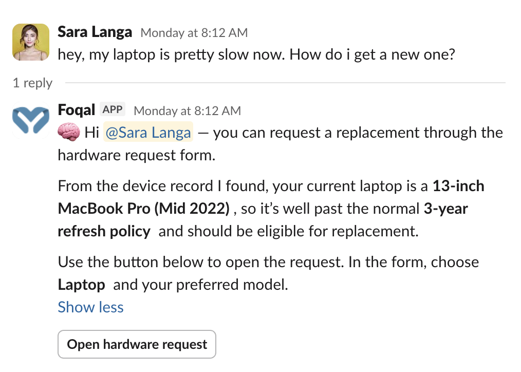 Any message becomes an AI-handled request